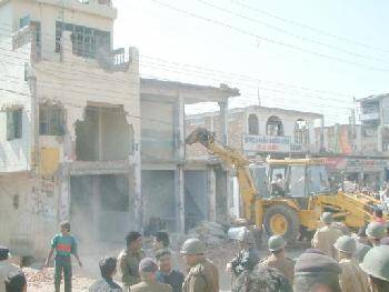 Demolition in progress at Bhopal