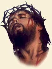 Head of Jesus with crown of thorns