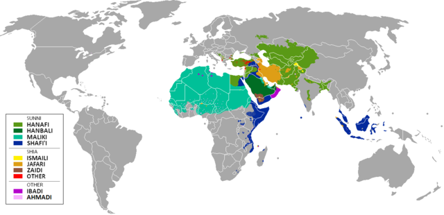 Islamic Maddhabs Through the World Map