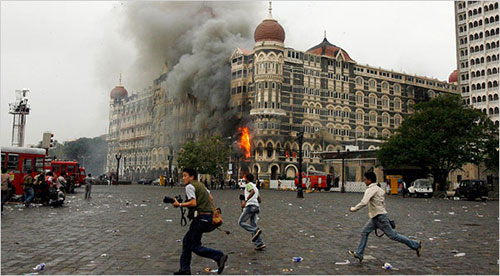 Hotel Taj in Mumbai under attack of Pak-sponsored terrorists